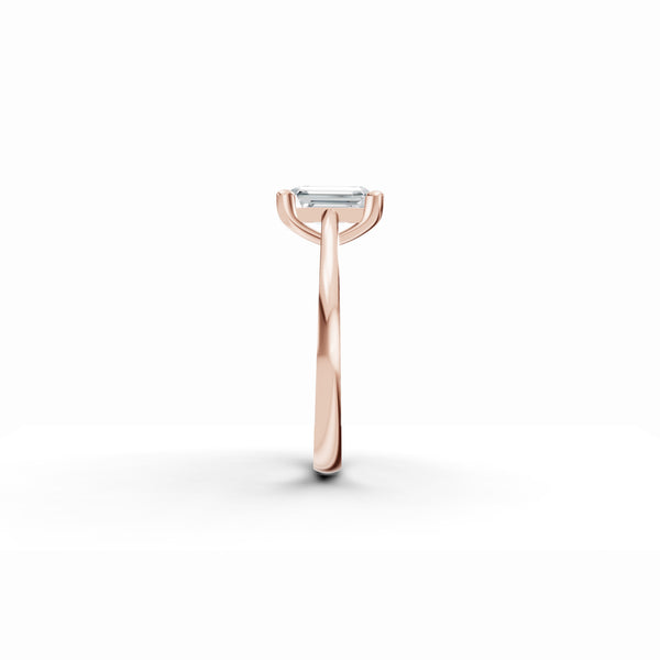 Emerald Solitaire Diamond Ring