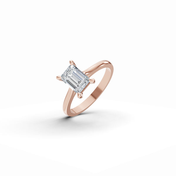 Emerald Solitaire Diamond Ring