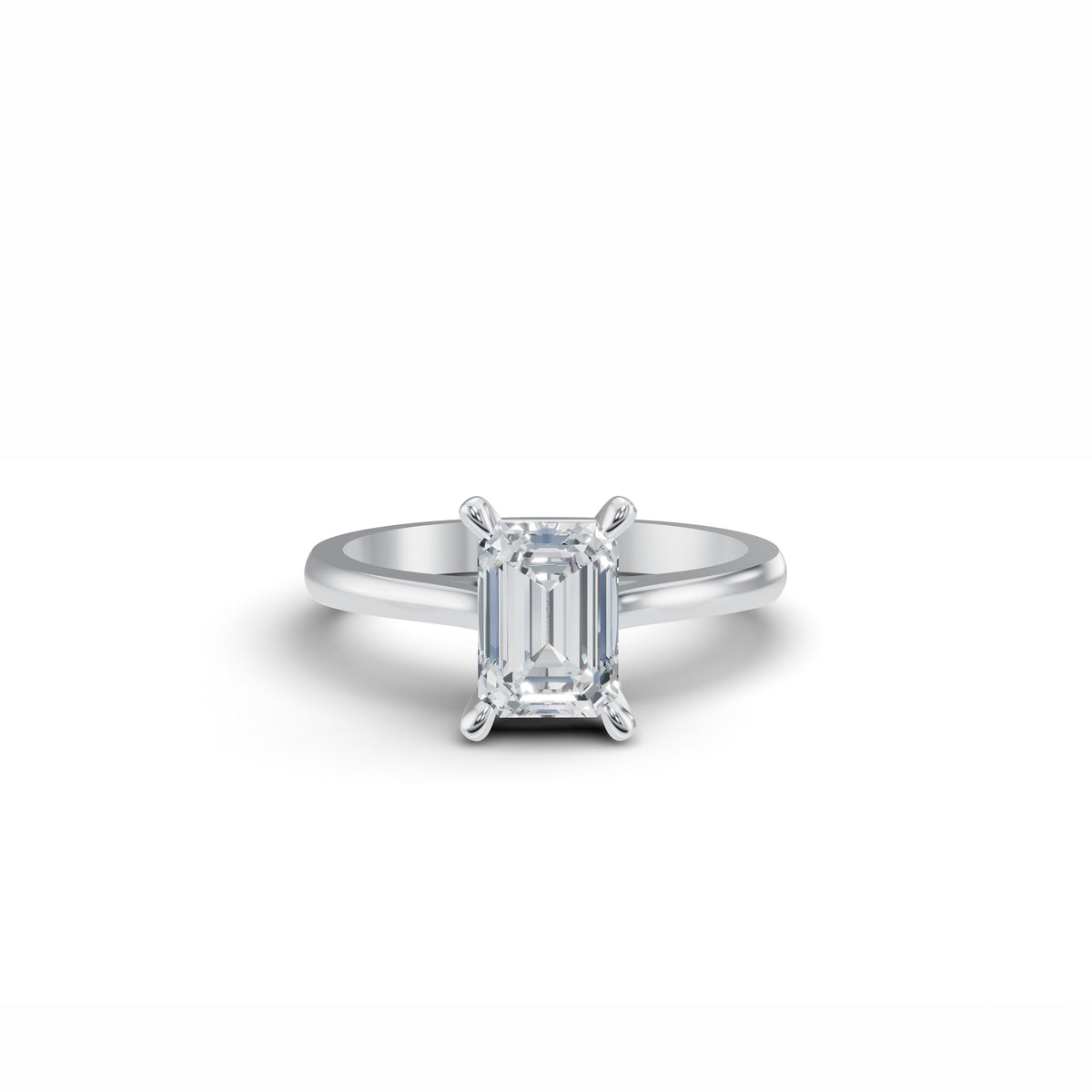 Emerald Solitaire Diamond Ring