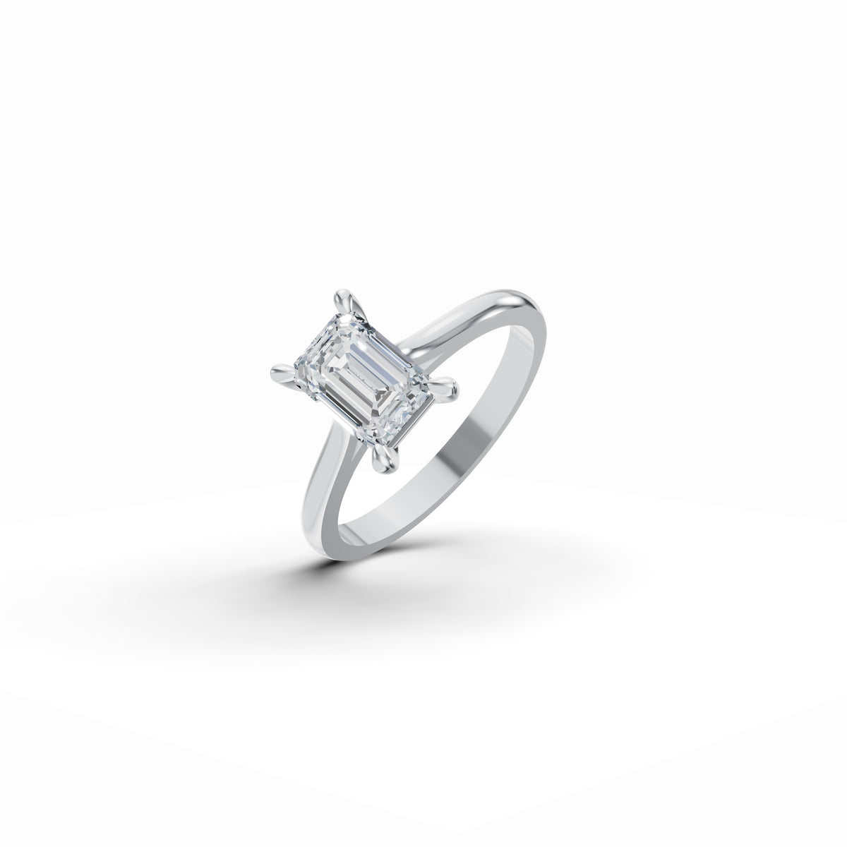 Emerald Solitaire Diamond Ring