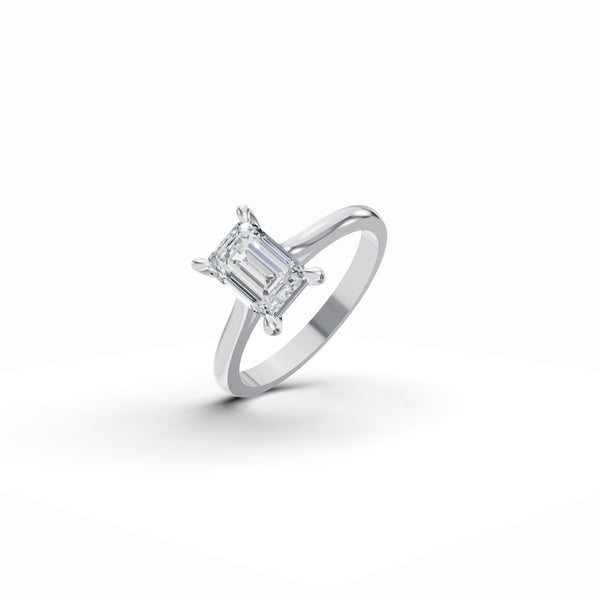 Emerald Solitaire Diamond Ring