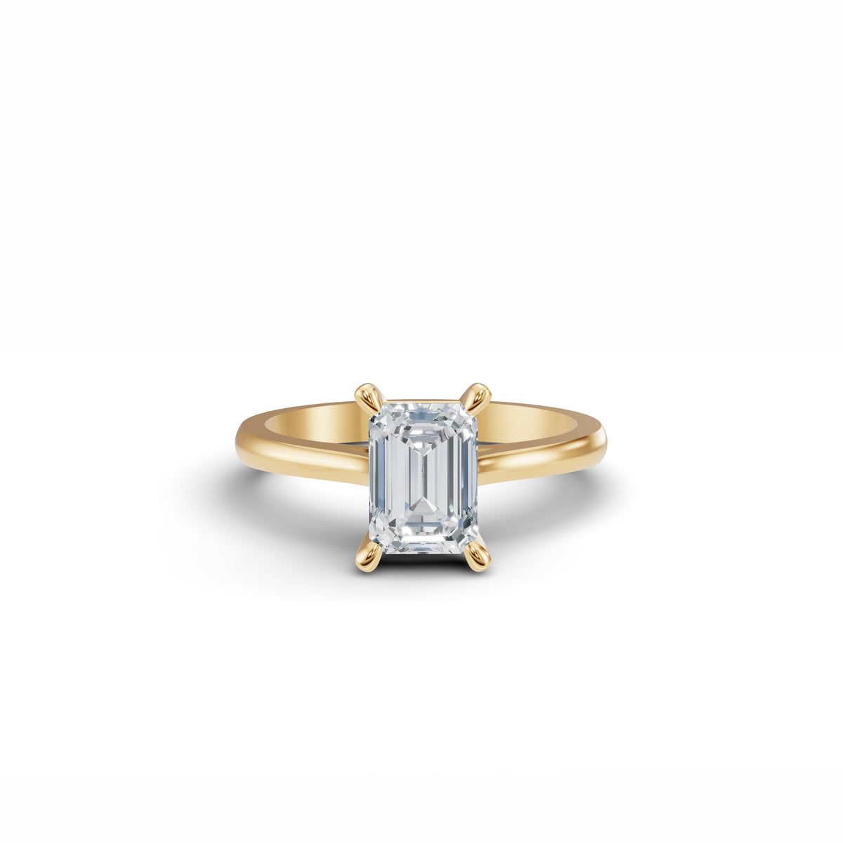 Emerald Solitaire Diamond Ring