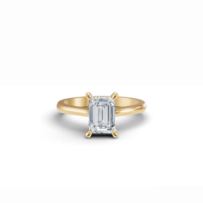 Emerald Solitaire Diamond Ring