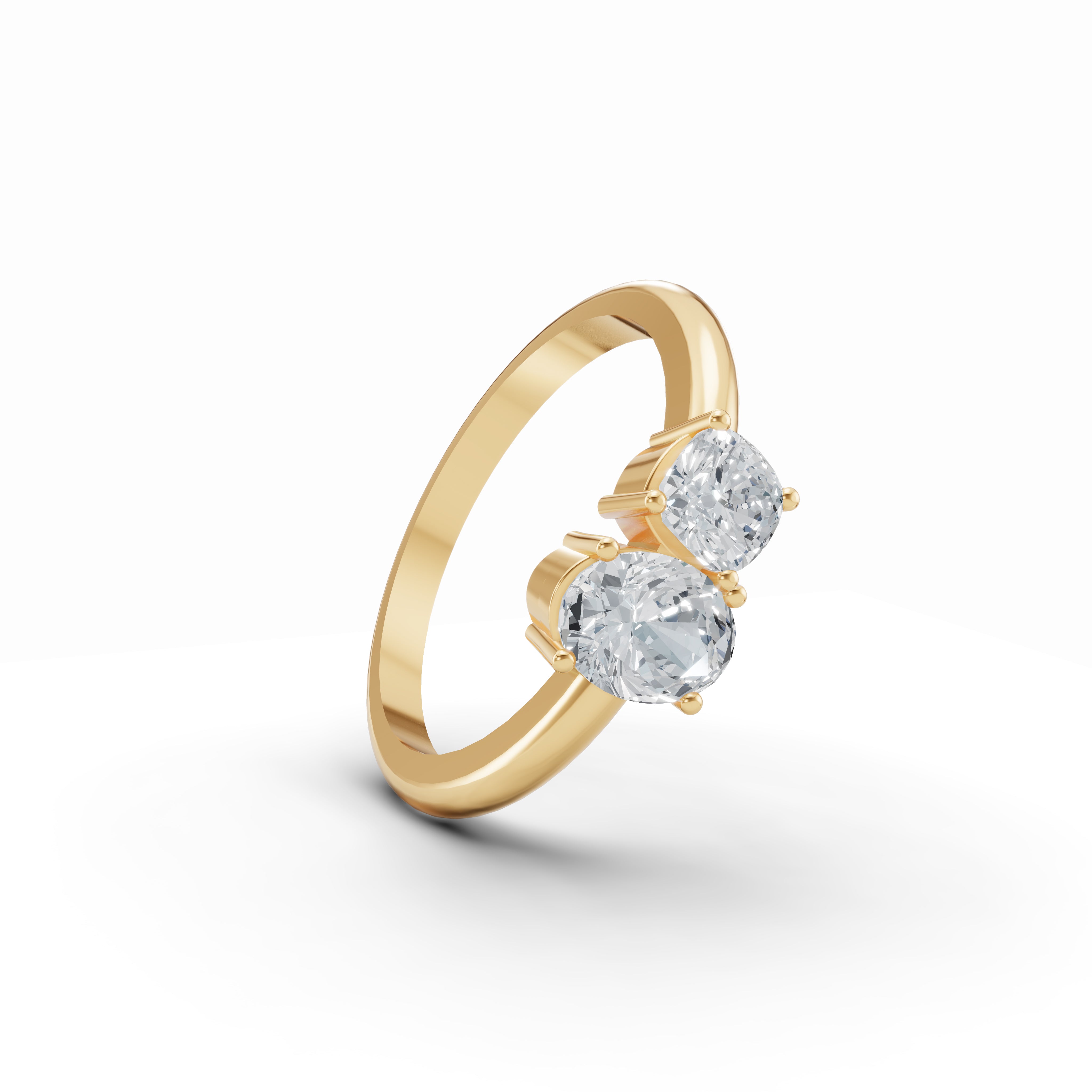 Amour Etoile Toi et Moi Solitaire Ring