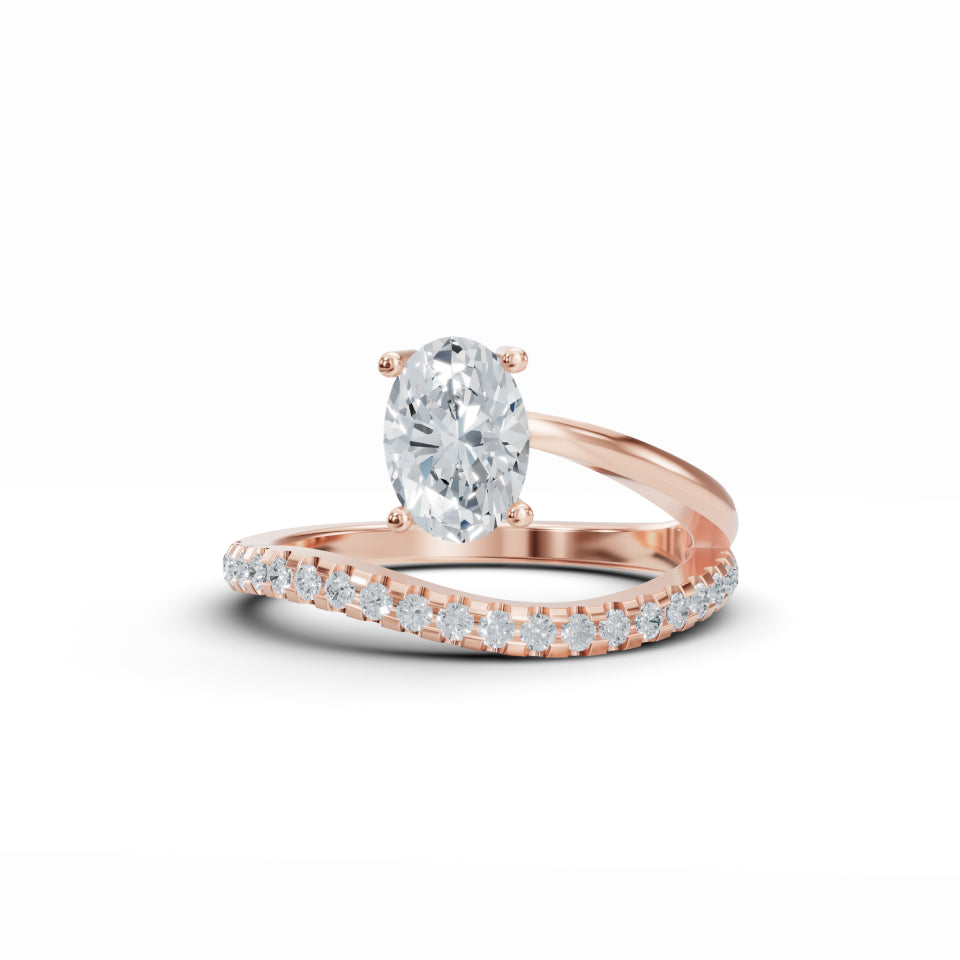 Radiant Duo Oval & Round Solitaire Ring