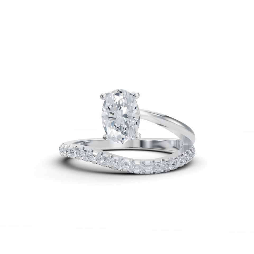 Radiant Duo Oval & Round Solitaire Ring