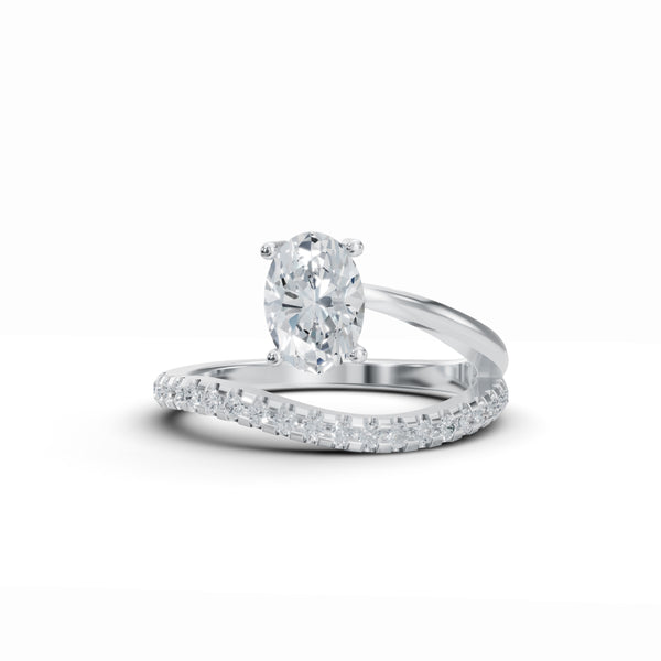 Radiant Duo Oval & Round Solitaire Ring