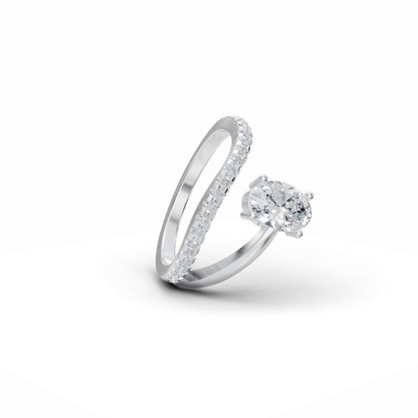 Radiant Duo Oval & Round Solitaire Ring