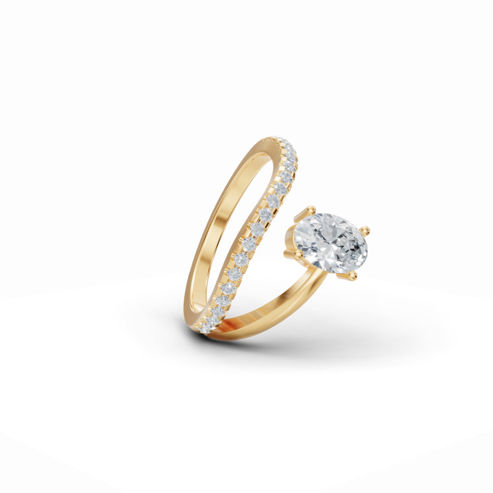 Radiant Duo Oval & Round Solitaire Ring