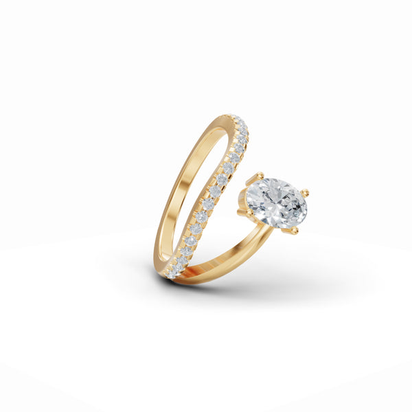 Radiant Duo Oval & Round Solitaire Ring