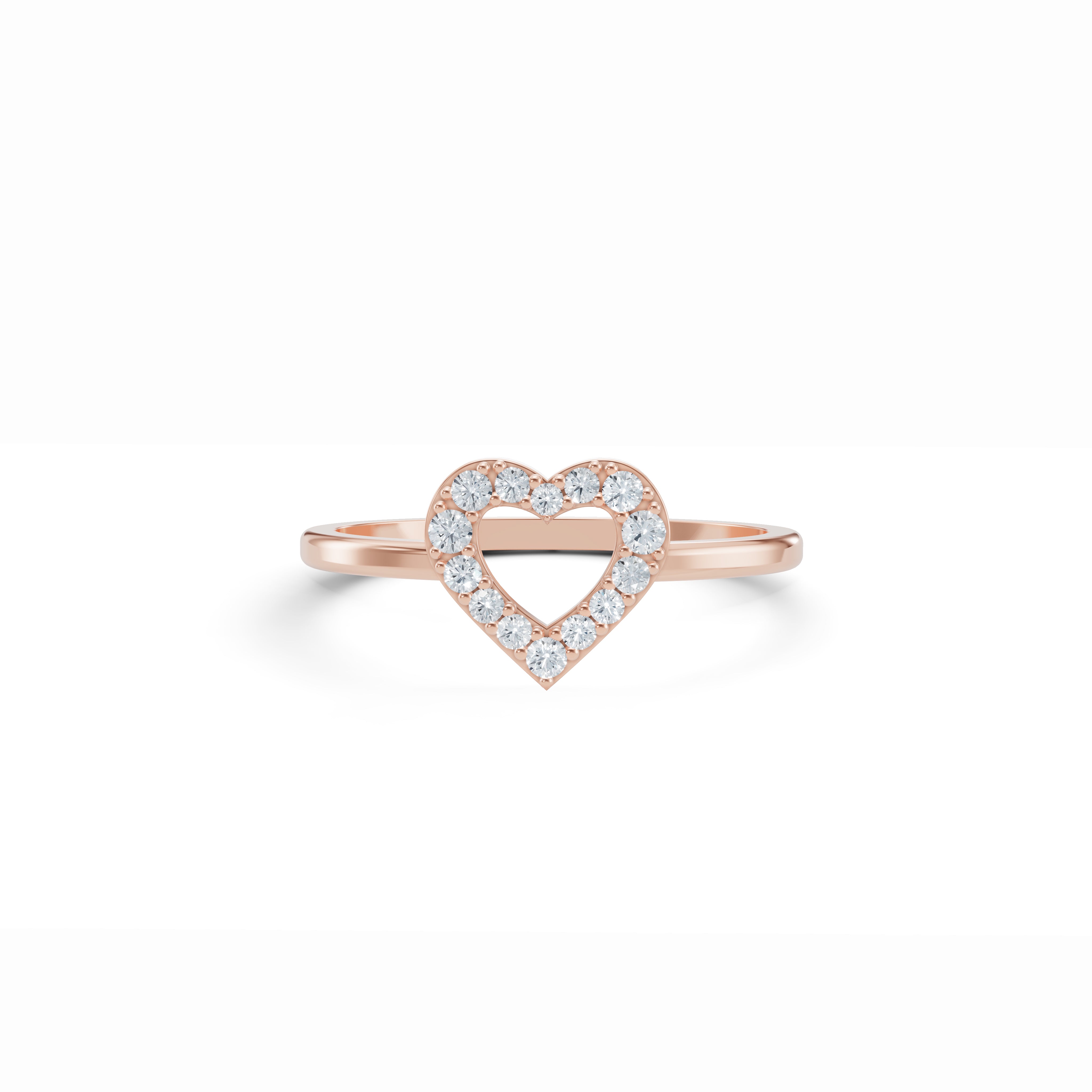 Open Heart Diamond Ring