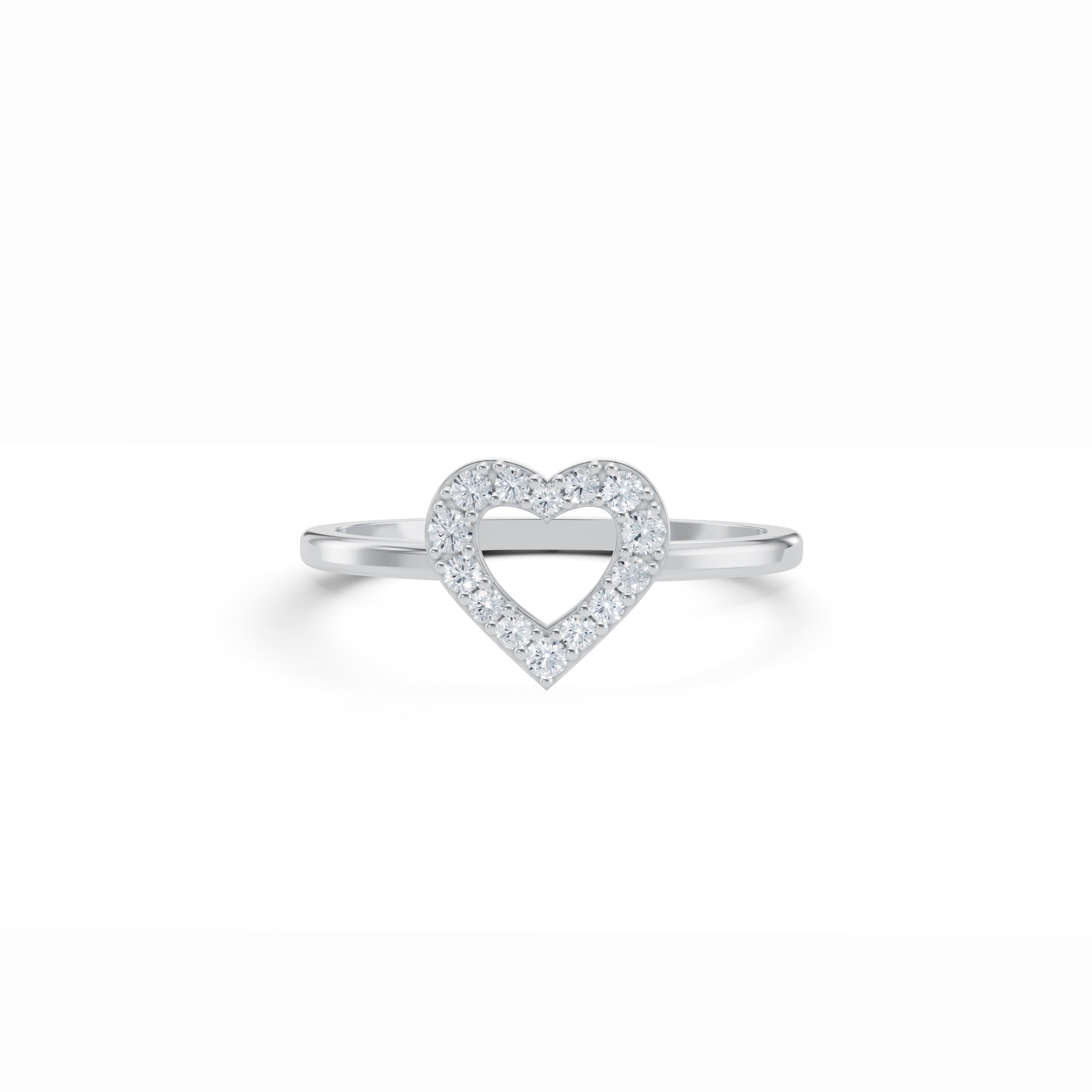 Open Heart Diamond Ring