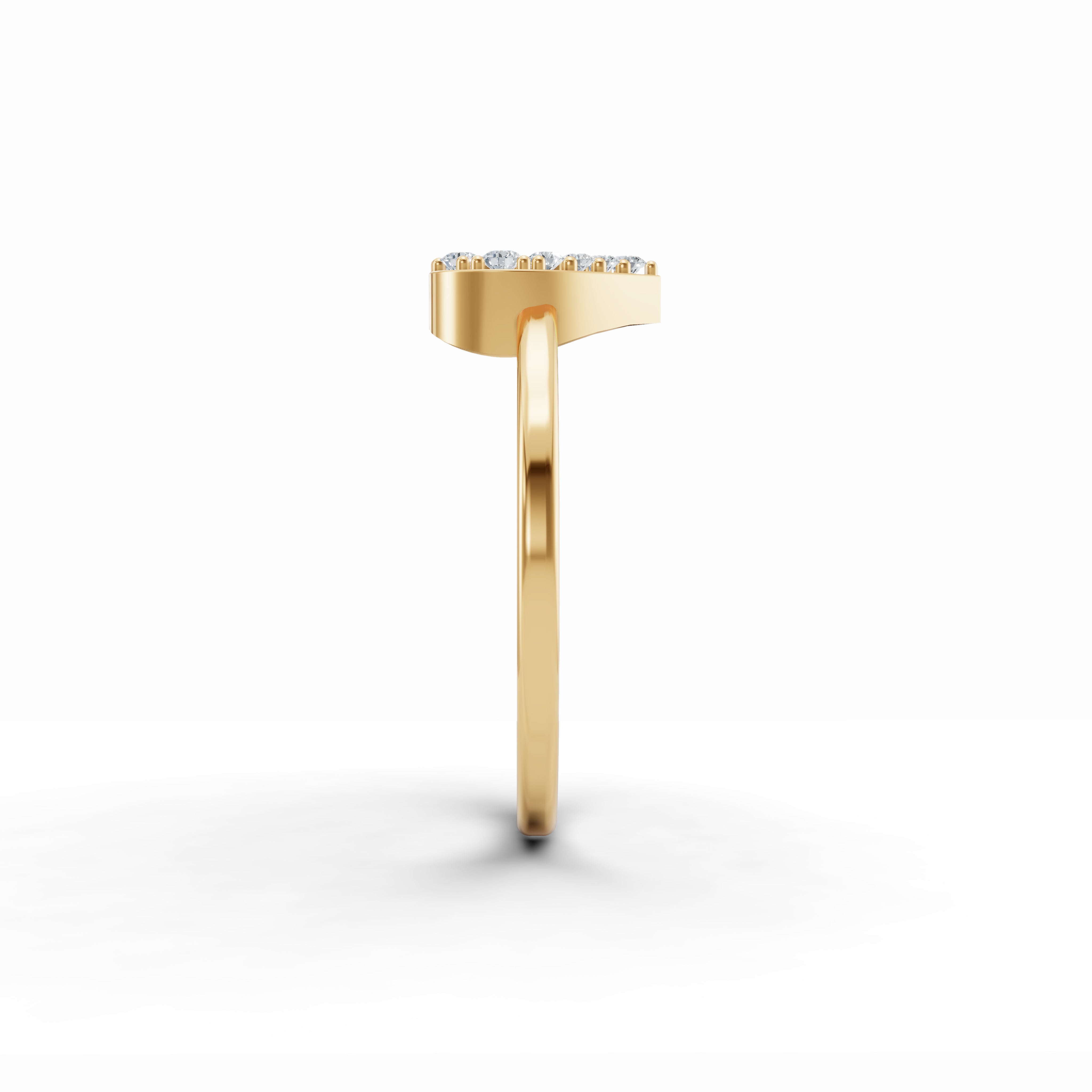 Open Heart Diamond Ring