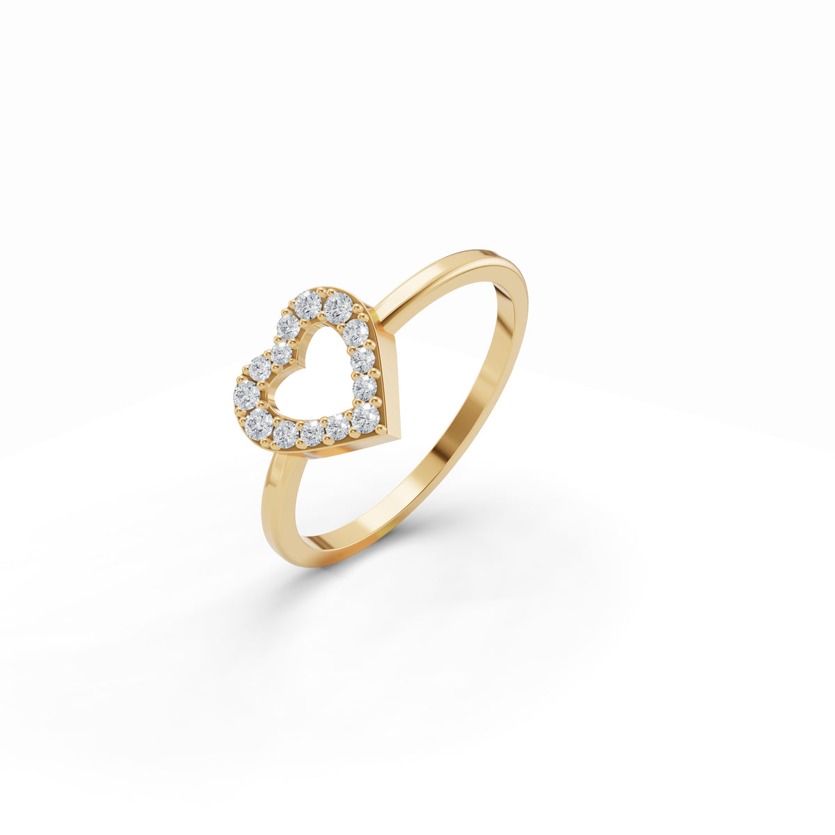 Open Heart Diamond Ring