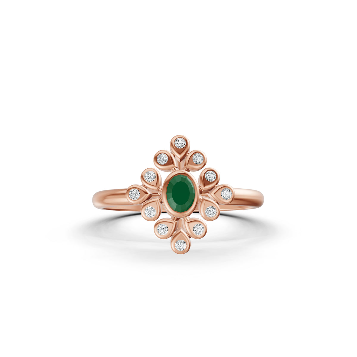 Emerald Bloom Diamond Ring