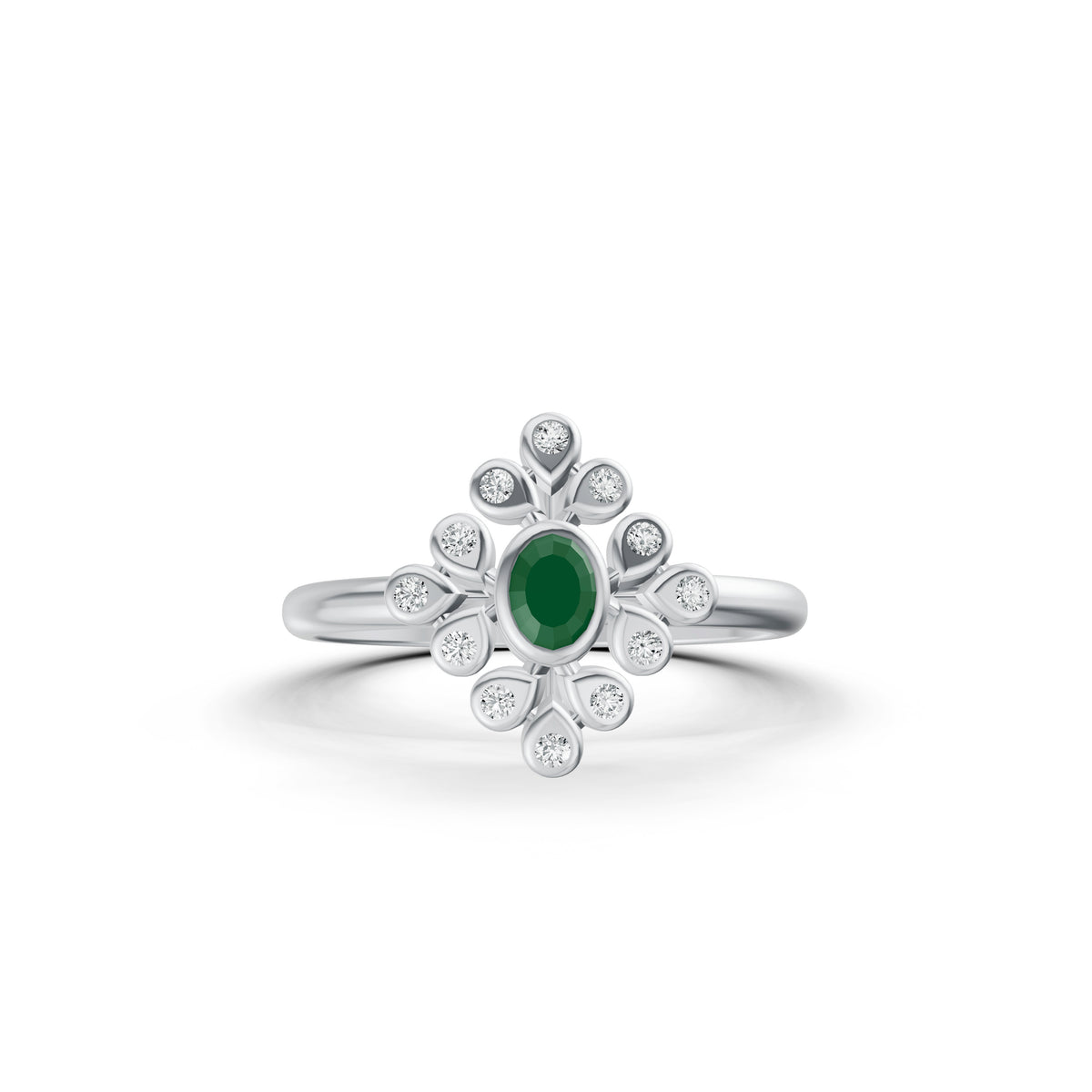 Emerald Bloom Diamond Ring