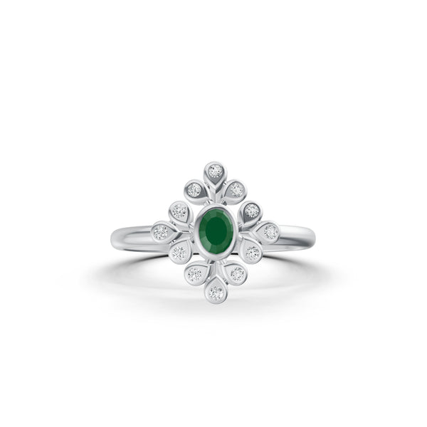Emerald Bloom Diamond Ring