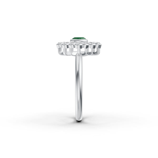 Emerald Bloom Diamond Ring