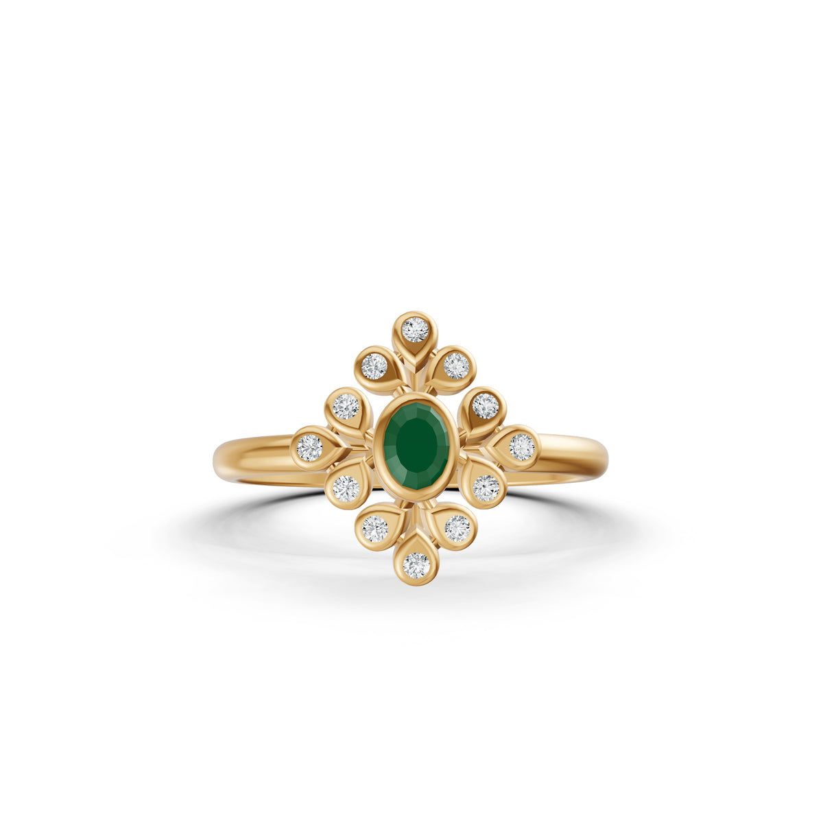 Emerald Bloom Diamond Ring
