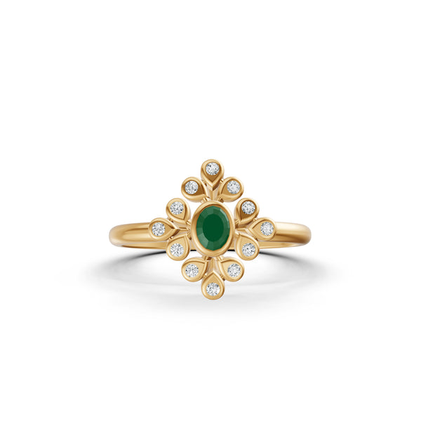 Emerald Bloom Diamond Ring