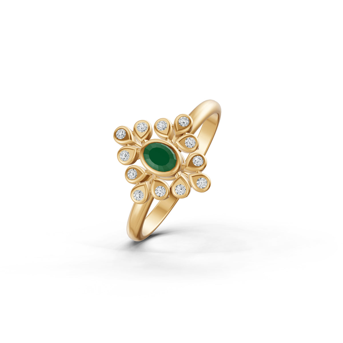 Emerald Bloom Diamond Ring