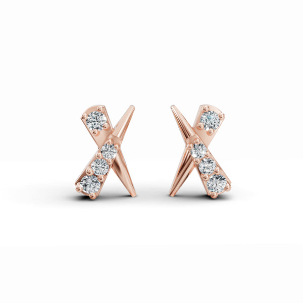 Cross Stud Diamond Earrings