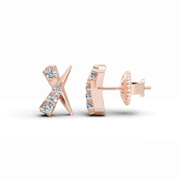 Cross Stud Diamond Earrings