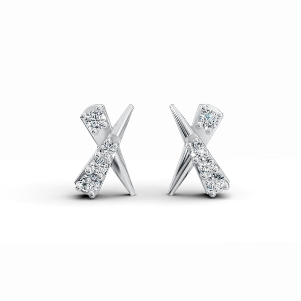 Cross Stud Diamond Earrings