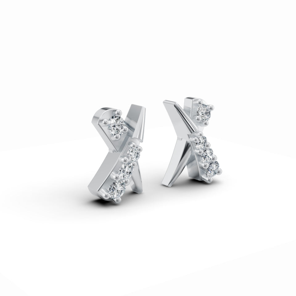 Cross Stud Diamond Earrings