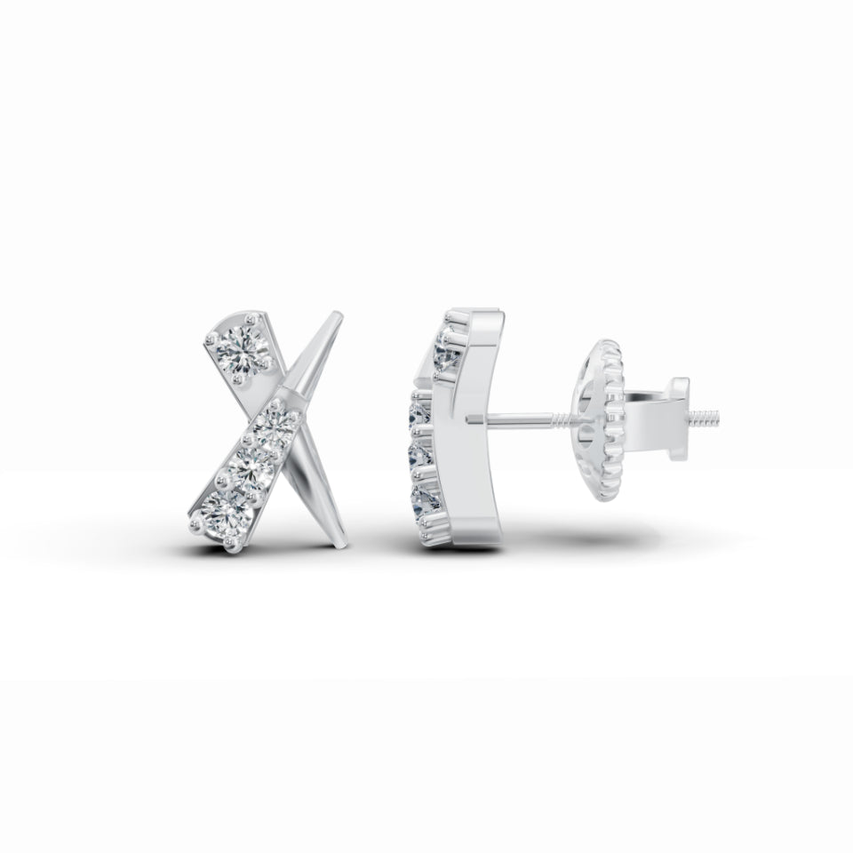 Cross Stud Diamond Earrings