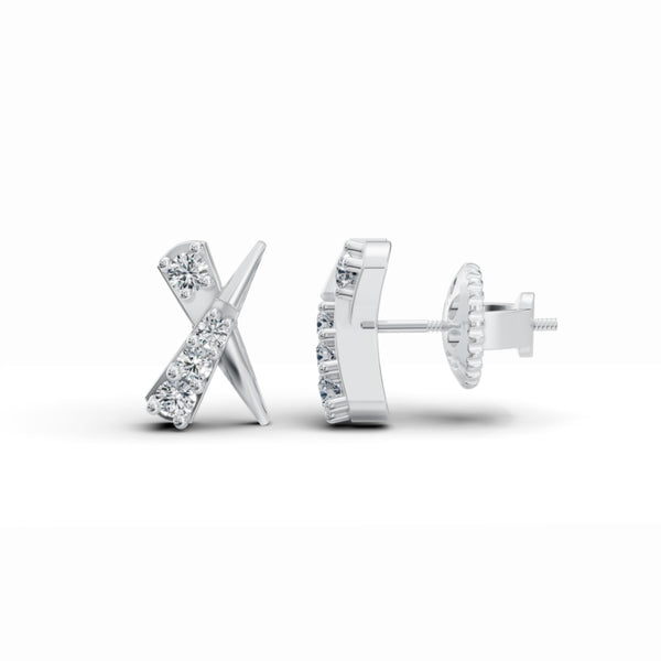 Cross Stud Diamond Earrings