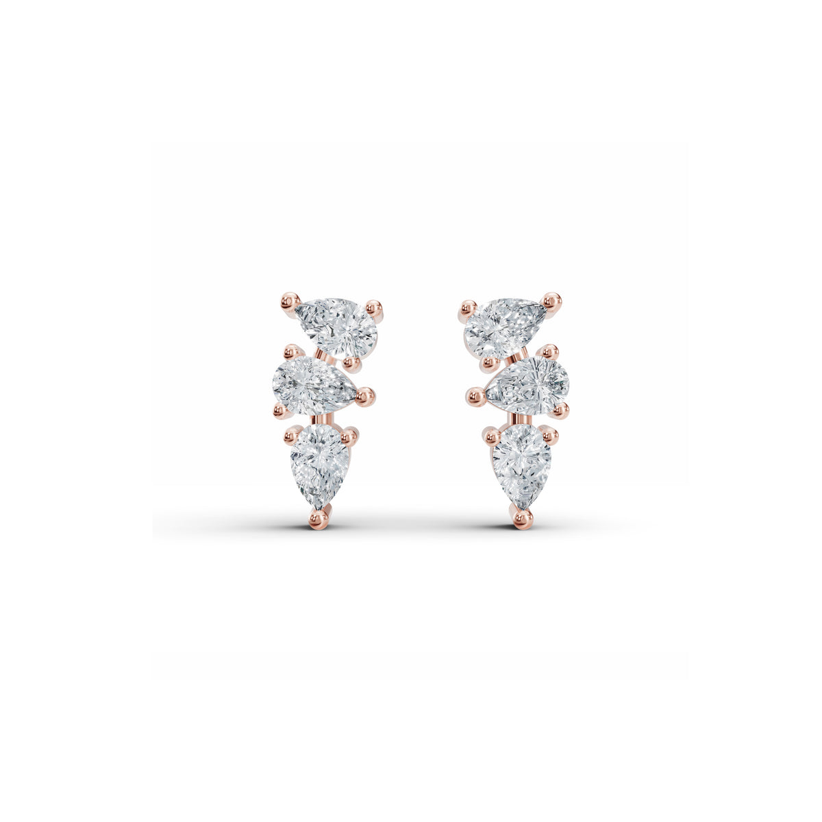 Tri-Pear Diamond Studs
