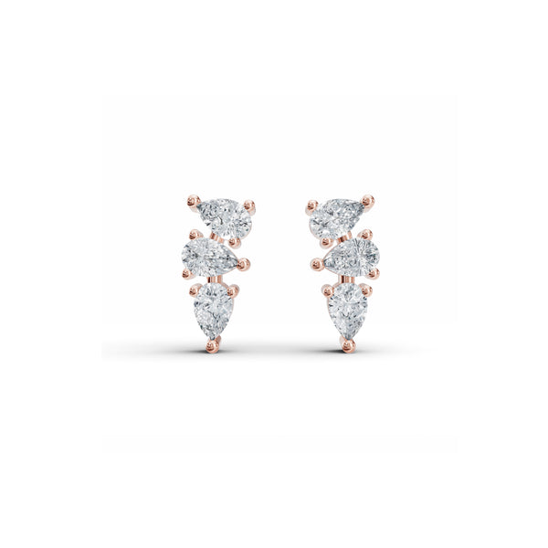 Tri-Pear Diamond Studs
