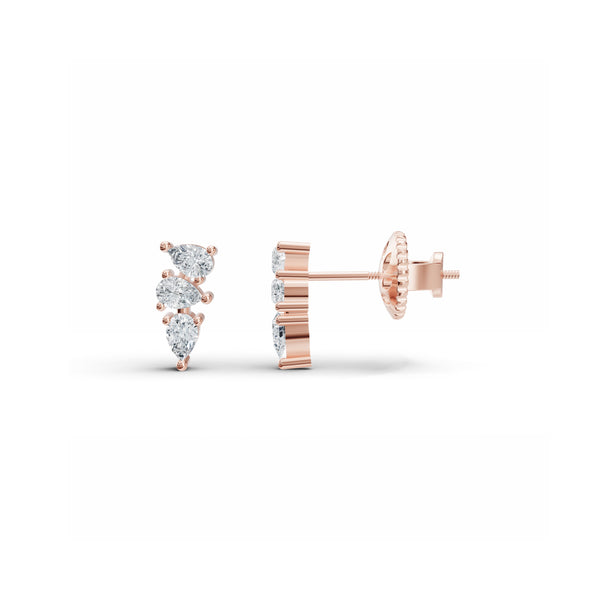 Tri-Pear Diamond Studs