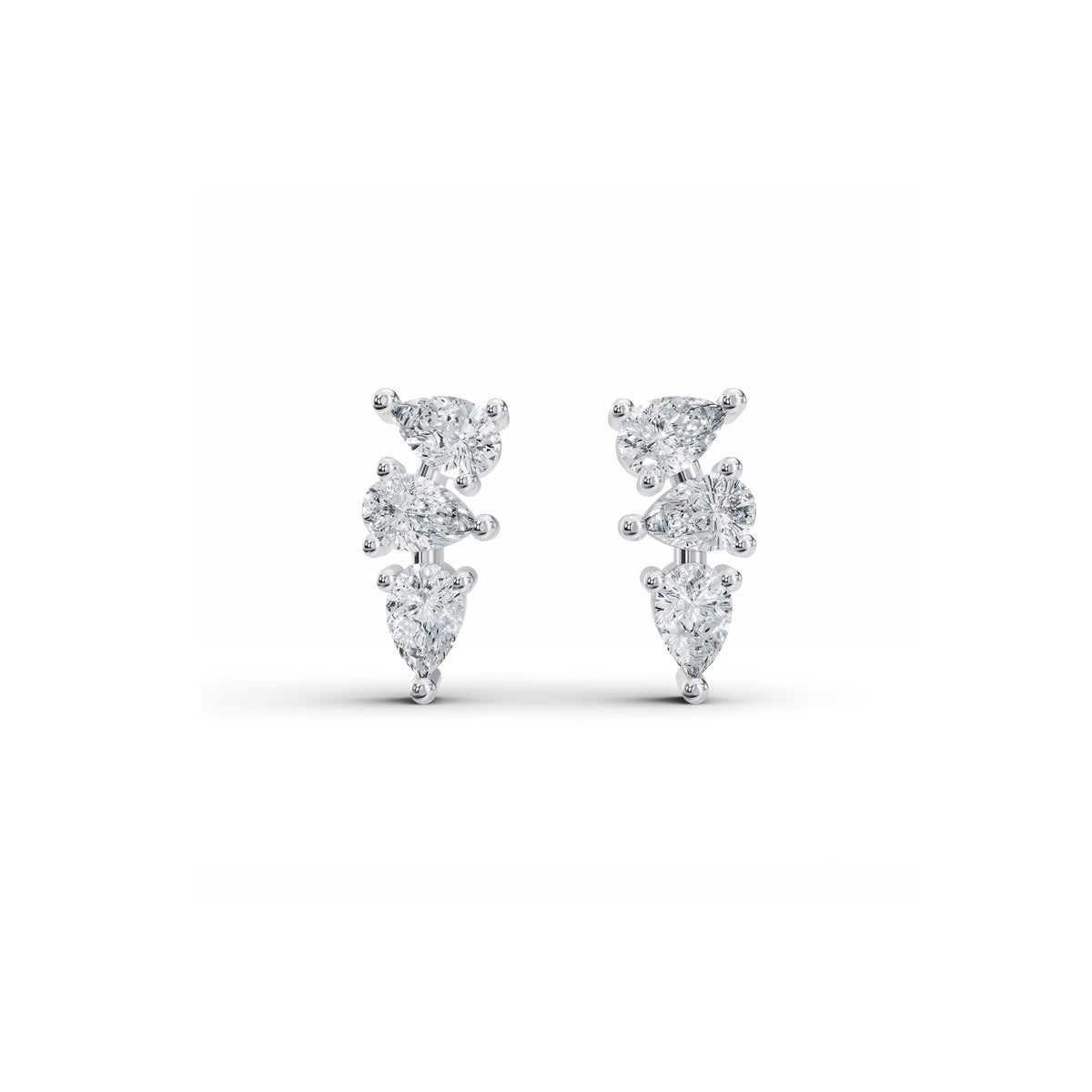 Tri-Pear Diamond Studs