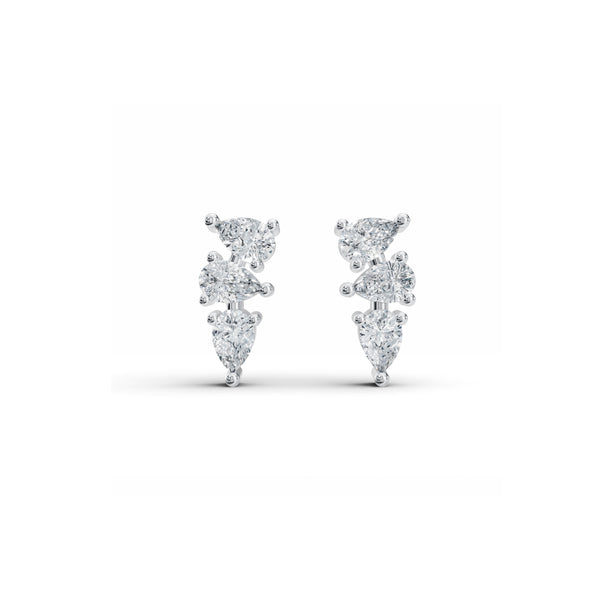 Tri-Pear Diamond Studs