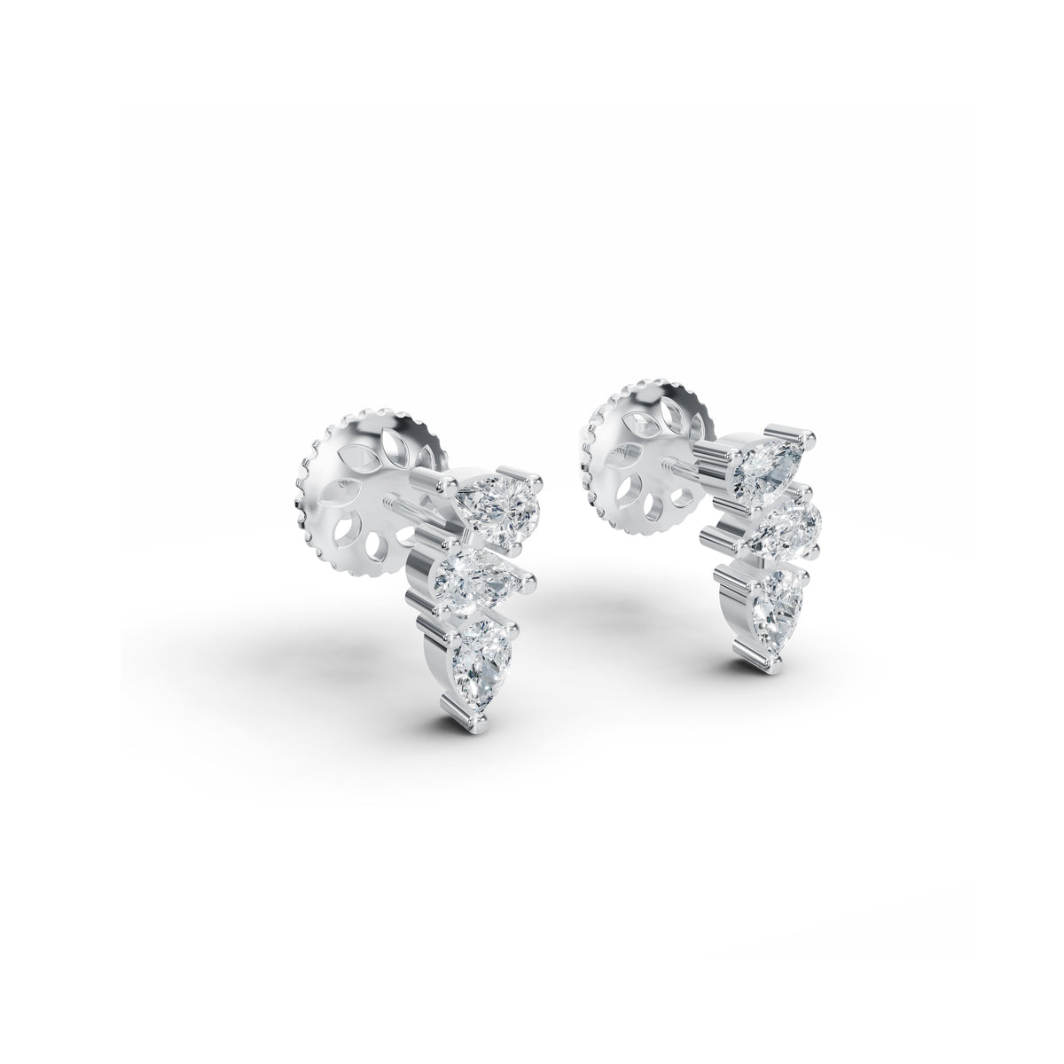Tri-Pear Diamond Studs