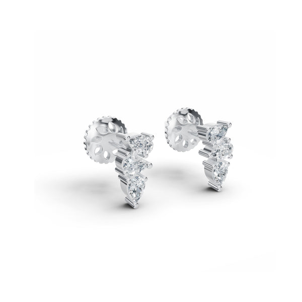 Tri-Pear Diamond Studs