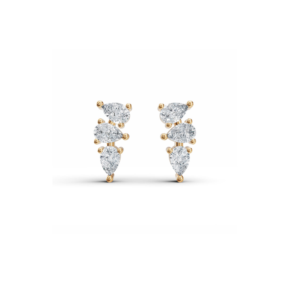 Tri-Pear Diamond Studs