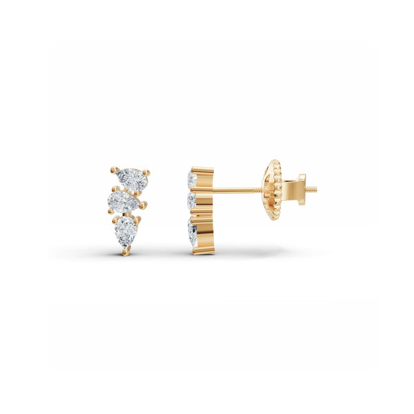 Tri-Pear Diamond Studs