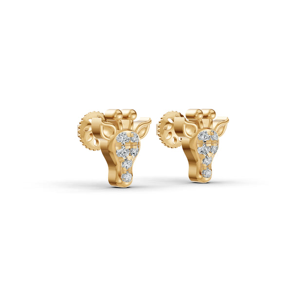 Charming Giraffe Diamond Studs
