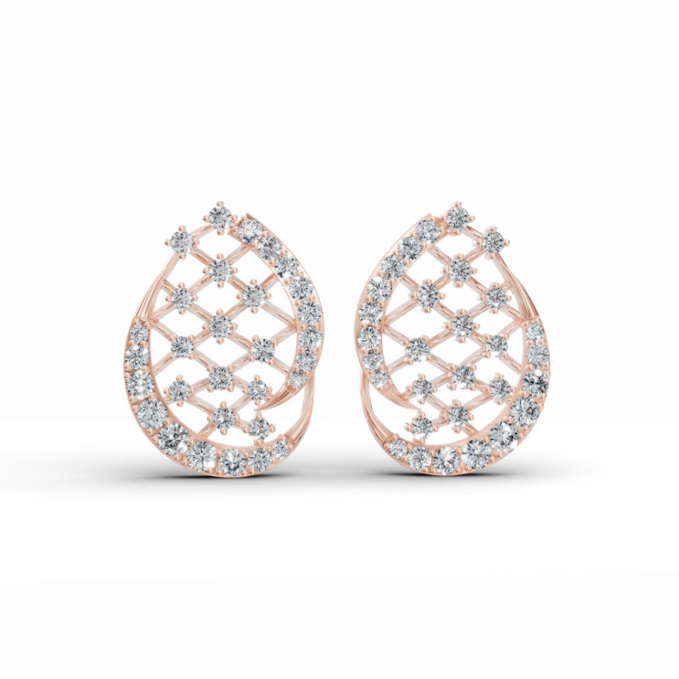 Enfold Mesh Diamond Earrings