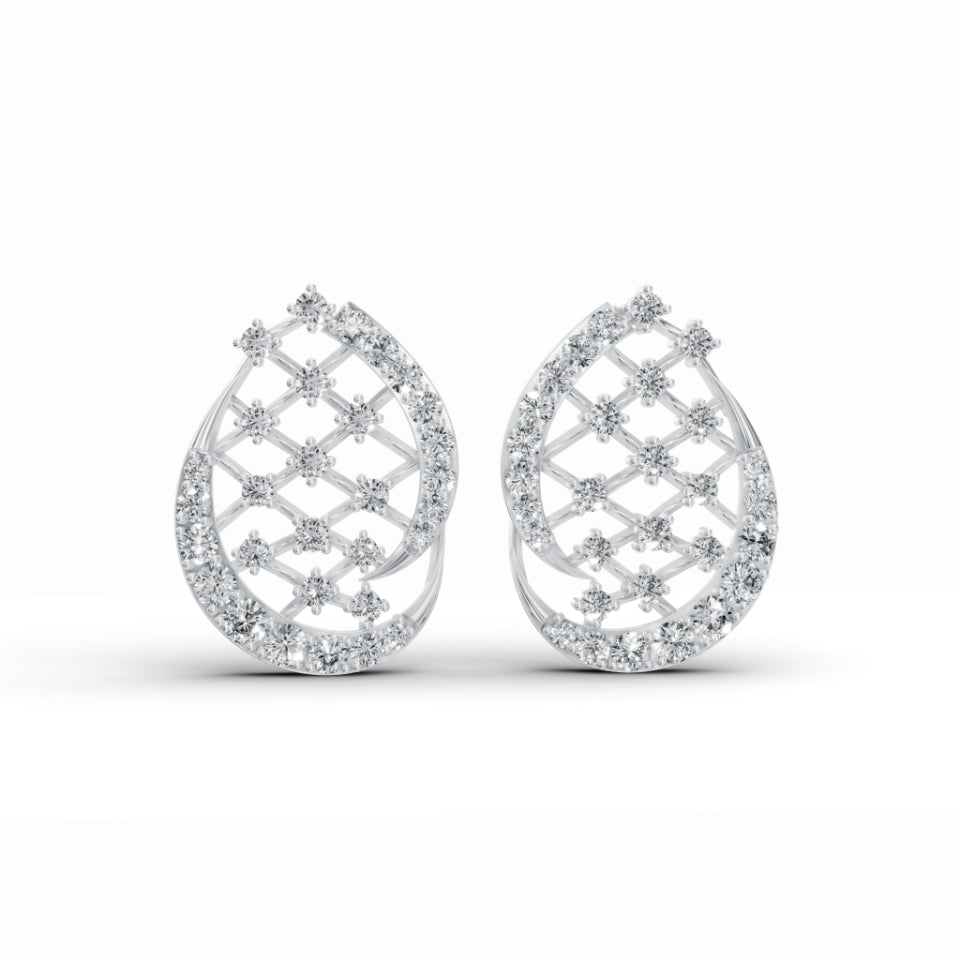 Enfold Mesh Diamond Earrings