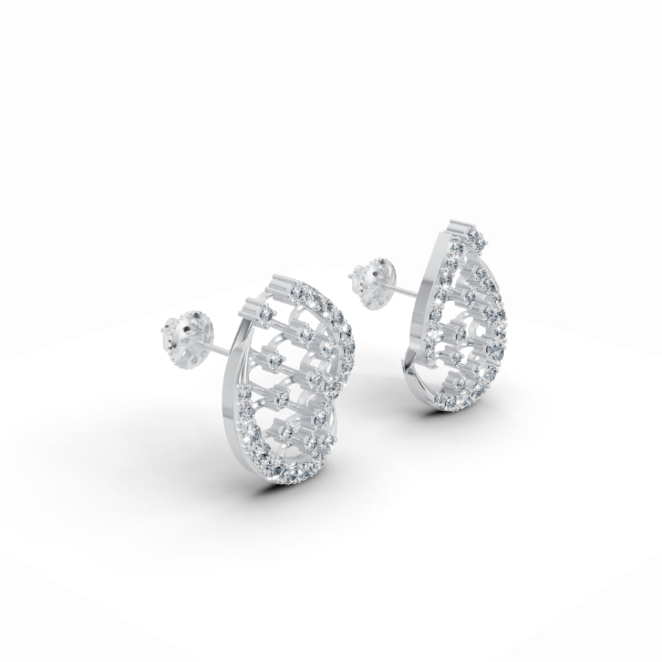 Enfold Mesh Diamond Earrings