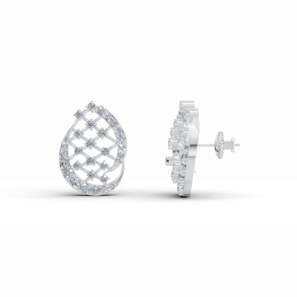 Enfold Mesh Diamond Earrings