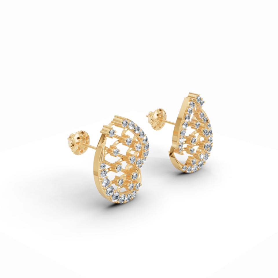 Enfold Mesh Diamond Earrings