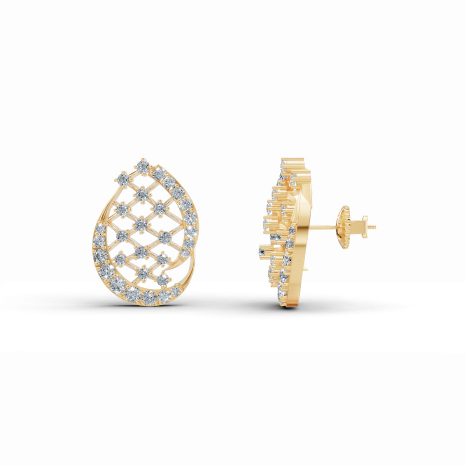 Enfold Mesh Diamond Earrings