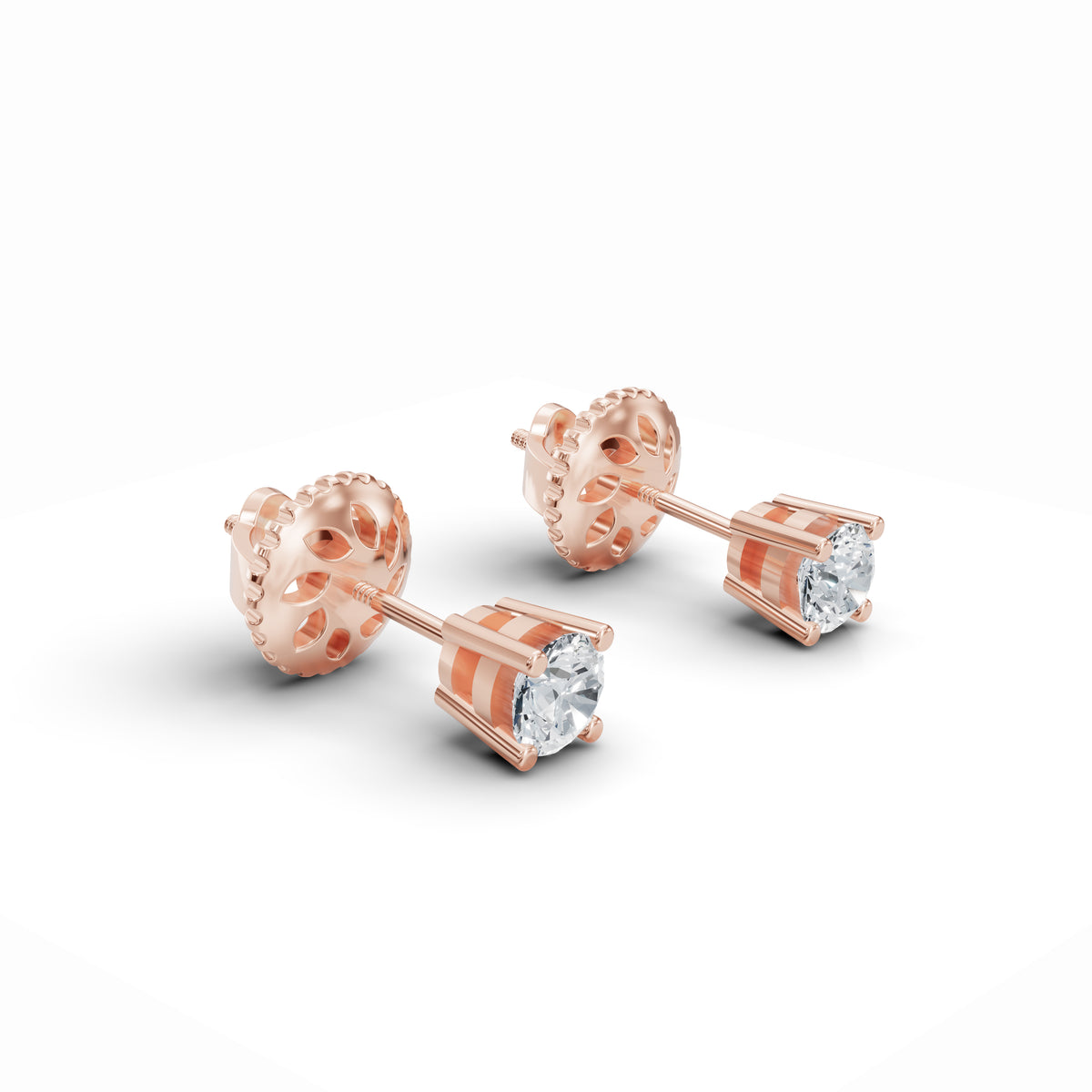 Celestia Solitaire Diamond Stud Earrings