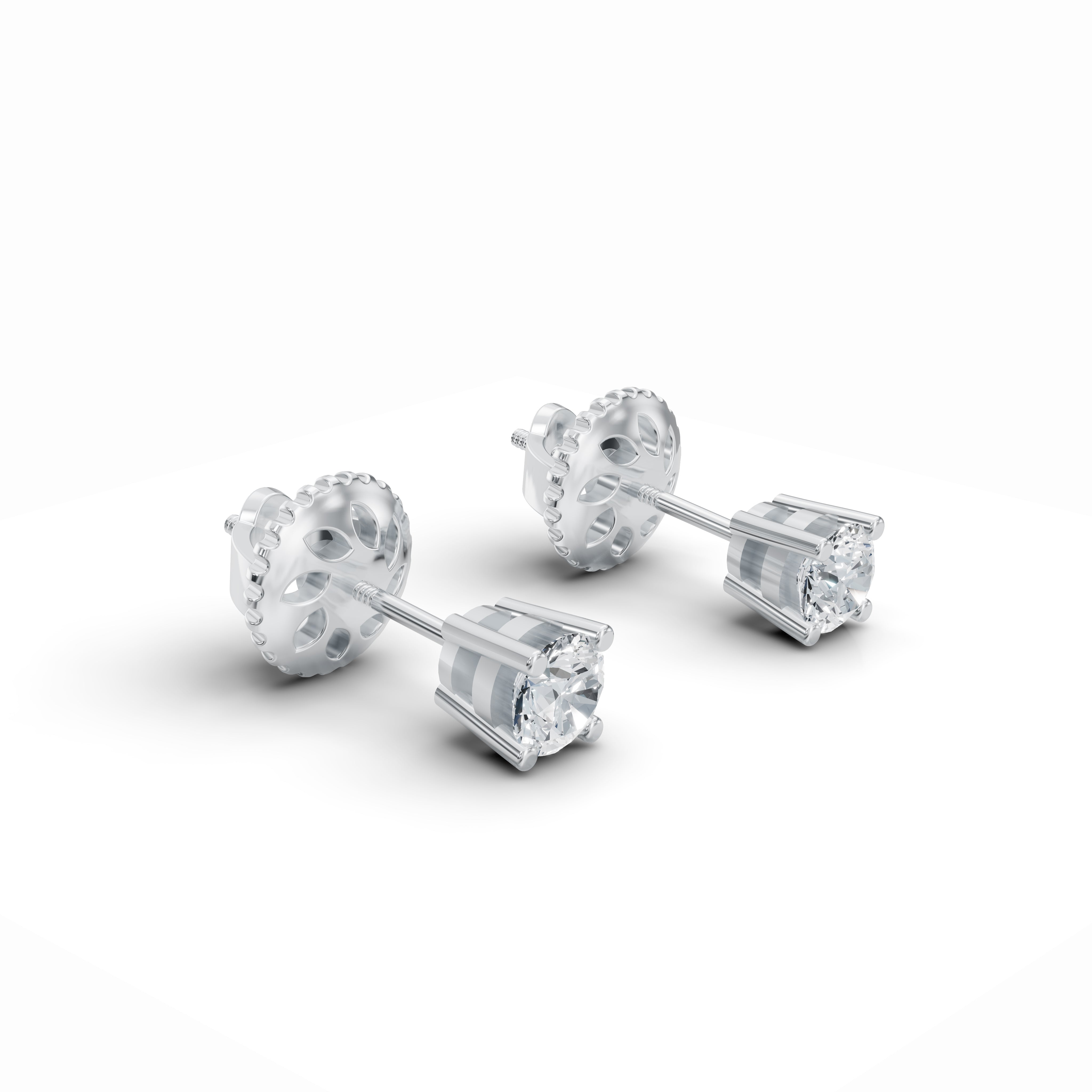 Celestia Solitaire Diamond Stud Earrings