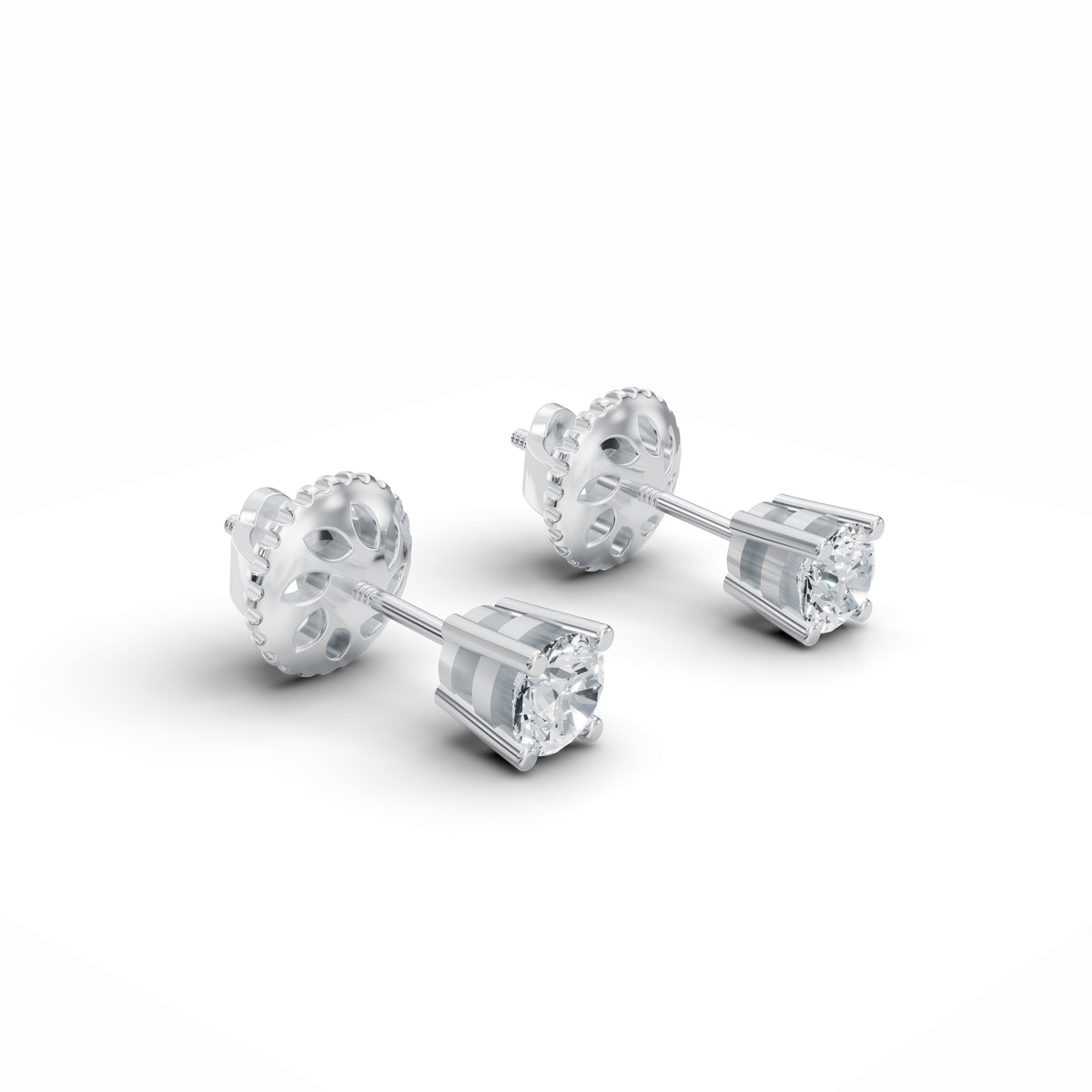 Celestia Solitaire Diamond Stud Earrings